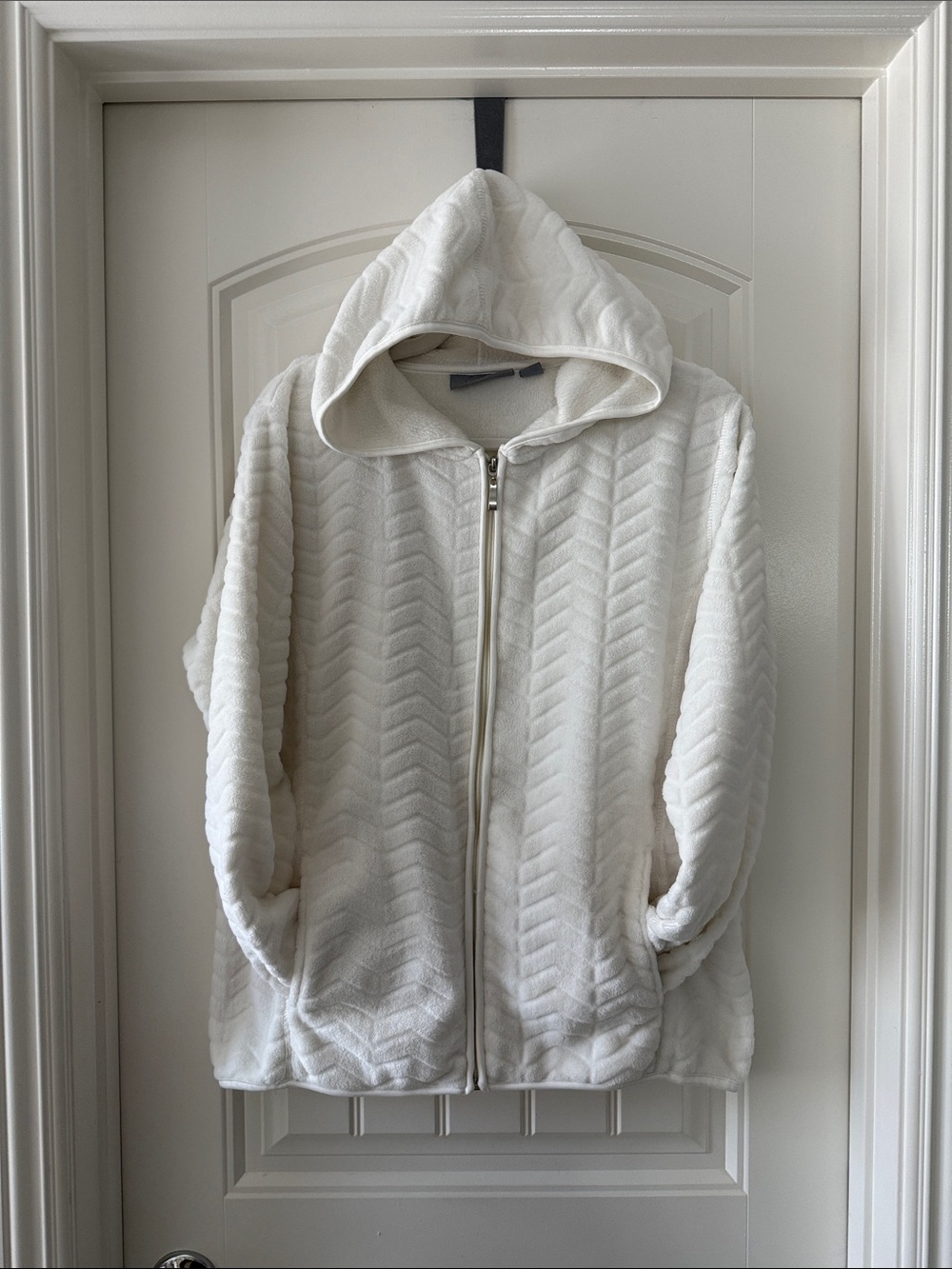 White Soft Zip Up Hoodie